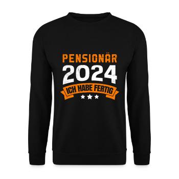 Pensionär 2024 Ich habe Fertig Renteneintritt - Unisex Pullover - Schwarz - Vorne - Alina (178cm) & Michal (187cm)