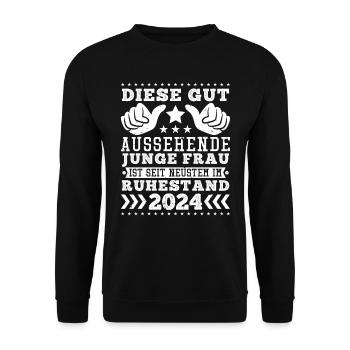 Rente Frauen Diese Gut Aussehende Junge Frau - Unisex Pullover - Schwarz - Vorne - Alina (178cm) & Michal (187cm)