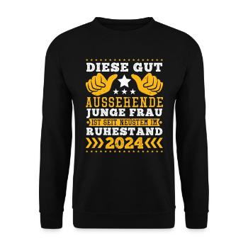 Rente Frauen Diese Gut Aussehende Junge Frau - Unisex Pullover - Schwarz - Vorne - Alina (178cm) & Michal (187cm)