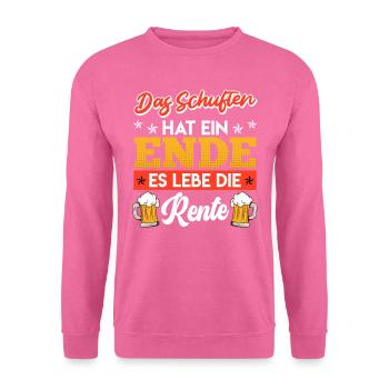 Rentner Das Schuften hat ein ENDE Biertrinker - Unisex Pullover - Pink - Vorne