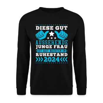 Rente Frauen Diese Gut Aussehende Junge Frau - Unisex Pullover - Schwarz - Vorne - Alina (178cm) & Michal (187cm)