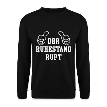 Rente Der Ruhestand Ruft Renteneintritt - Unisex Pullover - Schwarz - Vorne - Alina (178cm) & Michal (187cm)