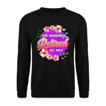 Rentnerin This Grandma Retired Est. 2024 - Unisex Pullover - Schwarz - Vorne - Alina (178cm) & Michal (187cm)