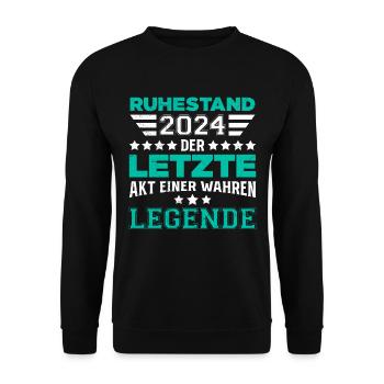 Ruhestand 2024 Letzte Akt einer Wahren Legende - Unisex Pullover - Schwarz - Vorne - Alina (178cm) & Michal (187cm)