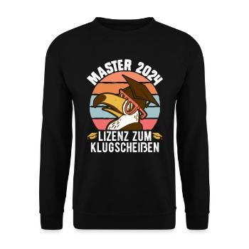 Master 2024 Lizenz zum Klugscheißen Bestanden - Unisex Pullover - Schwarz - Vorne - Alina (178cm) & Michal (187cm)