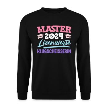 Master 2024 Lizenzierte Klugscheisserin Master's - Unisex Pullover - Schwarz - Vorne - Alina (178cm) & Michal (187cm)