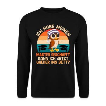 Masterabschluss Habe meinen Master geschafft - Unisex Pullover - Schwarz - Vorne - Alina (178cm) & Michal (187cm)