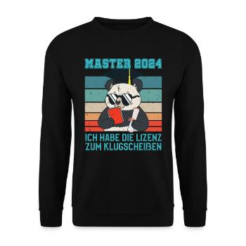 Masterabschluss Master 2024 Lizenz zum - Unisex Pullover - Schwarz - Vorne - Alina (178cm) & Michal (187cm)