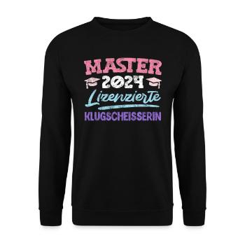 Master 2024 Lizenzierte Klugscheisserin Master's - Unisex Pullover - Schwarz - Vorne - Alina (178cm) & Michal (187cm)