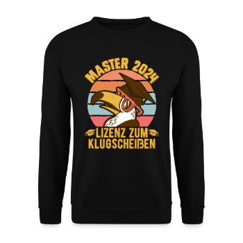 Master 2024 Lizenz zum Klugscheißen Bestanden - Unisex Pullover - Schwarz - Vorne - Alina (178cm) & Michal (187cm)