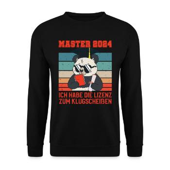 Masterabschluss Master 2024 Lizenz zum - Unisex Pullover - Schwarz - Vorne - Alina (178cm) & Michal (187cm)