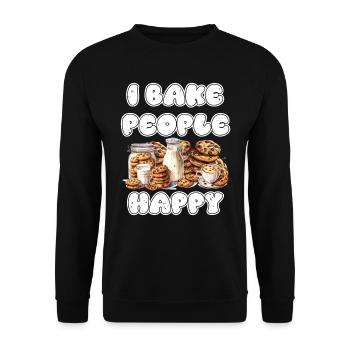 Cuisson de biscuits Je cuis les gens Joyeux Noël - Sweat-shirt Unisexe - noir - Devant - Alina (178cm) & Michal (187cm)