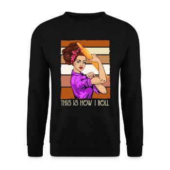 Cookies This is How I Roll Backstube Backfans - Unisex Sweatshirt - black - Front - Alina (178cm) & Michal (187cm)