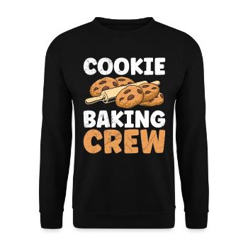 Cookie Back Crew Cookies amateur de pâtisserie - Sweat-shirt Unisexe - noir - Devant - Alina (178cm) & Michal (187cm)