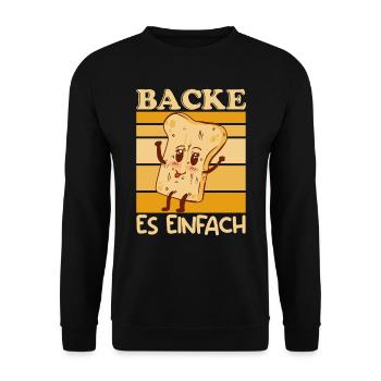 Backe es Einfach Toastbrot Brotbäcker Backen - Unisex Pullover - Schwarz - Vorne - Alina (178cm) & Michal (187cm)