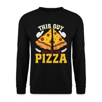 Pizza Maker This Guy Makes the Best Pizza - Unisex Sweatshirt - black - Front - Alina (178cm) & Michal (187cm)