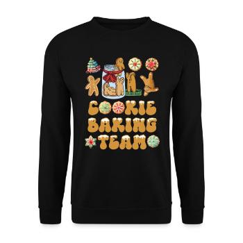 Cookie Baking Team Christmas - Unisex Sweatshirt - black - Front - Alina (178cm) & Michal (187cm)