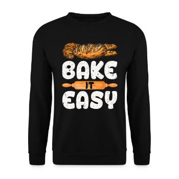 Just Bake Bread Dough Bake Baking Lover - Unisex Sweatshirt - black - Front - Alina (178cm) & Michal (187cm)