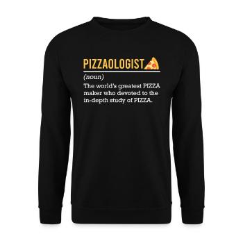 Bäcker Pizzaologe Backliebhaber Pizza Fan - Unisex Pullover - Schwarz - Vorne - Alina (178cm) & Michal (187cm)