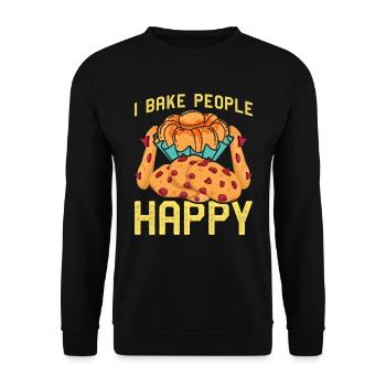 Cuisson de biscuits Je cuis les gens Joyeux Noël - Sweat-shirt Unisexe - noir - Devant - Alina (178cm) & Michal (187cm)