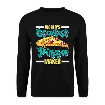 Pizza Backen World's Greatest Pizza Maker - Unisex Pullover - Schwarz - Vorne - Alina (178cm) & Michal (187cm)
