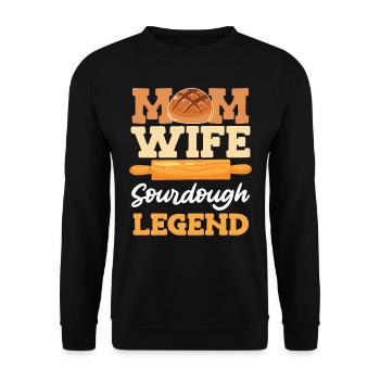 Mom Wife Sourdough Legend Backfans Frauen - Unisex Pullover - Schwarz - Vorne - Alina (178cm) & Michal (187cm)