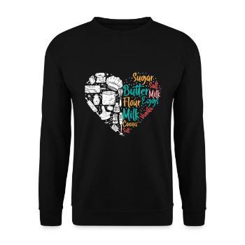 Amateurs de pâtisserie Passion Fans de pâtisserie - Sweat-shirt Unisexe - noir - Devant - Alina (178cm) & Michal (187cm)