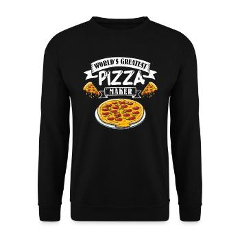 Pizzabäcker Word's Greatest Pizza Maker - Unisex Pullover - Schwarz - Vorne - Alina (178cm) & Michal (187cm)