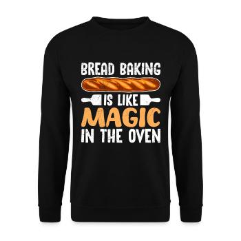 Brotbacken ist wie Magie im Ofen Brotbäcker - Unisex Pullover - Schwarz - Vorne - Alina (178cm) & Michal (187cm)