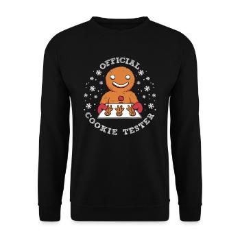 Lebkuchen Backen Offizieller Plätzchen Tester - Unisex Pullover - Schwarz - Vorne - Alina (178cm) & Michal (187cm)
