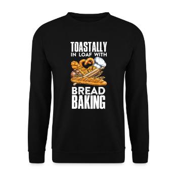 Boulanger de pain grillé dans un pain avec cuisson du pain - Sweat-shirt Unisexe - noir - Devant - Alina (178cm) & Michal (187cm)