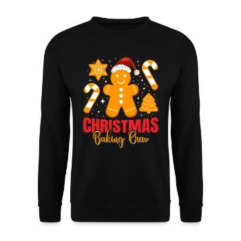 Backfans Christmas Baking Crew Cookies - Unisex Sweatshirt - black - Front - Alina (178cm) & Michal (187cm)
