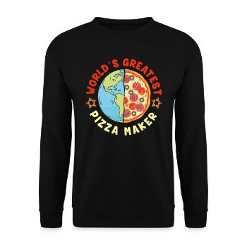 Pizzabäcker Word's Greatest Pizza Maker - Unisex Pullover - Schwarz - Vorne - Alina (178cm) & Michal (187cm)