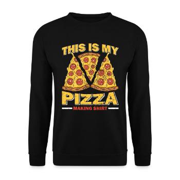 Pizzaïolo c’est ma chemise de fabrication de pizza - Sweat-shirt Unisexe - noir - Devant - Alina (178cm) & Michal (187cm)
