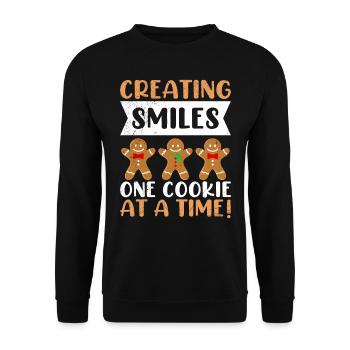 Gingerbread Creating Smiles One Cookie at a Time! - Unisex Sweatshirt - black - Front - Alina (178cm) & Michal (187cm)