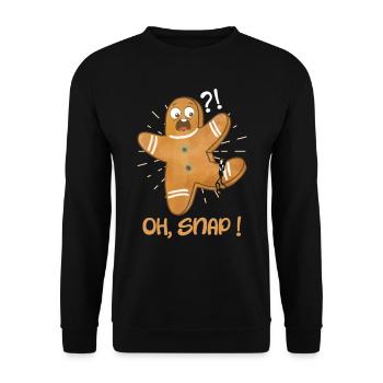 Lebkuchenmann Oh Mist! Backliebhaber Kekse - Unisex Pullover - Schwarz - Vorne - Alina (178cm) & Michal (187cm)