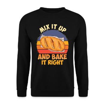 Backfans Mix it Up and Bake it Right Backliebhaber - Unisex Pullover - Schwarz - Vorne - Alina (178cm) & Michal (187cm)