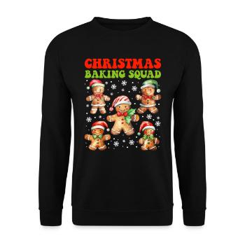 Backfans Christmas Baking Squad Lebkuchen - Unisex Pullover - Schwarz - Vorne - Alina (178cm) & Michal (187cm)