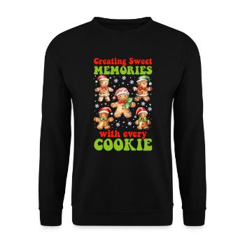 Backfans Creating Sweet Memories with every Cookie - Unisex Sweatshirt - black - Front - Alina (178cm) & Michal (187cm)