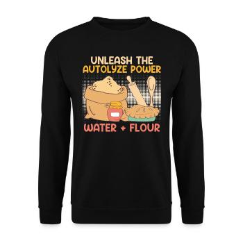 Baker Libérez le pouvoir de l’eau et de la farine - Sweat-shirt Unisexe - noir - Devant - Alina (178cm) & Michal (187cm)