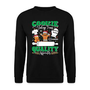 Cookie Baking Cookie Quality Inspector - Unisex Sweatshirt - black - Front - Alina (178cm) & Michal (187cm)