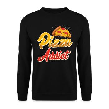 Pizza Addict Pizzabäcker Backfans Hobby Bäcker - Unisex Pullover - Schwarz - Vorne - Alina (178cm) & Michal (187cm)
