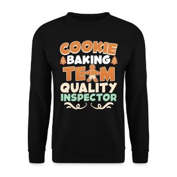 Cookie Quality Inspector Kekse Backen Backstube - Unisex Pullover - Schwarz - Vorne - Alina (178cm) & Michal (187cm)