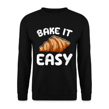 Bake It Easy Croissant Bread Baker Bake - Unisex Sweatshirt - black - Front - Alina (178cm) & Michal (187cm)
