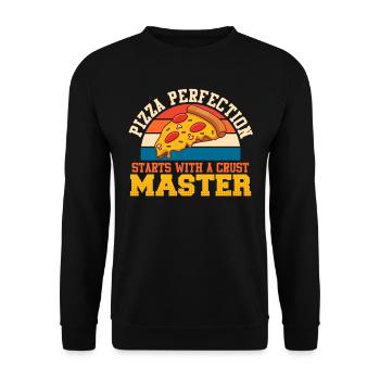 Pizza Perfection Starts with a Crust Master - Unisex Sweatshirt - black - Front - Alina (178cm) & Michal (187cm)