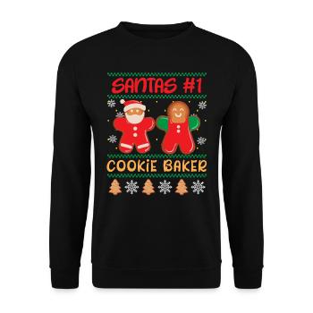 Santa's Number 1 Cookie Baker Christmas - Unisex Sweatshirt - black - Front - Alina (178cm) & Michal (187cm)