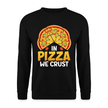 Pizza Fans In Pizza we Crust Bäcker Pizzateig - Unisex Pullover - Schwarz - Vorne - Alina (178cm) & Michal (187cm)