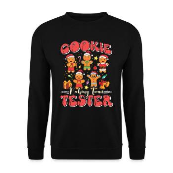 Lebkuchen Weihnachten Cookie Tester Backen - Unisex Pullover - Schwarz - Vorne - Alina (178cm) & Michal (187cm)