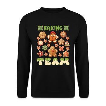 Cookie Baking Team Christmas - Unisex Sweatshirt - black - Front - Alina (178cm) & Michal (187cm)