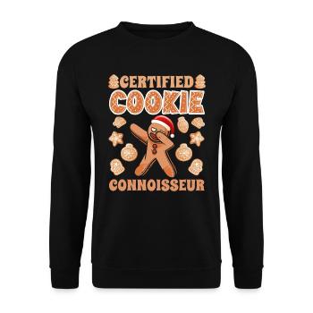 Gingerbread Man Certified Cookie Connoisseur - Unisex Sweatshirt - black - Front - Alina (178cm) & Michal (187cm)